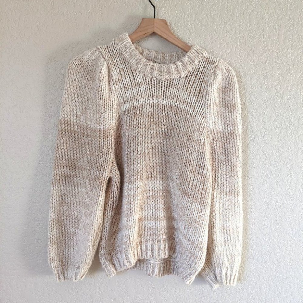 Lumiere Balloon Sleeve Striped Sweater S